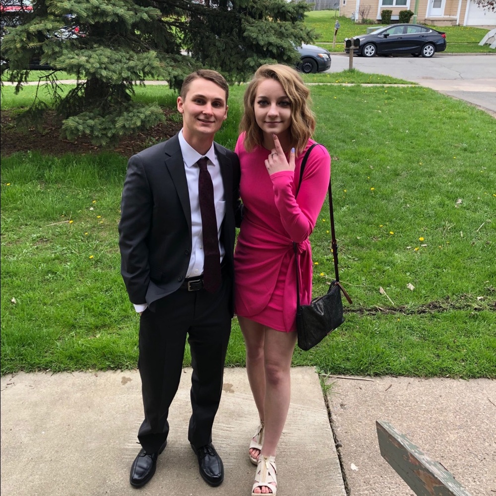 Tobi hot pink tie waist midi dress - Picture 5 of 5